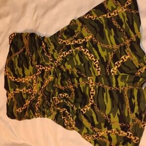 Absolutely 💕 It Woman's Chain Print Strapless Romper Shorts, Size: 1X